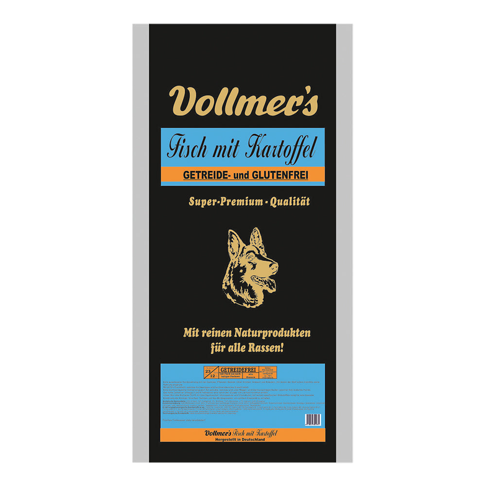 Vollmer's Hundefutter Fisch & Reis 15 Kg – Leicht Verdaulich Für Sensible Hunde Mit Empfindlichem Magen