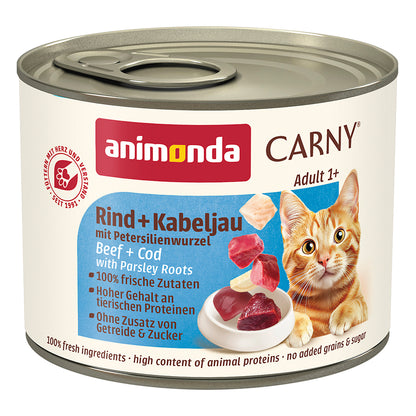 Animonda Carny Adult Rind + Kabeljau mit Petersilienwurzeln 200 g Katzen-Nassfutter