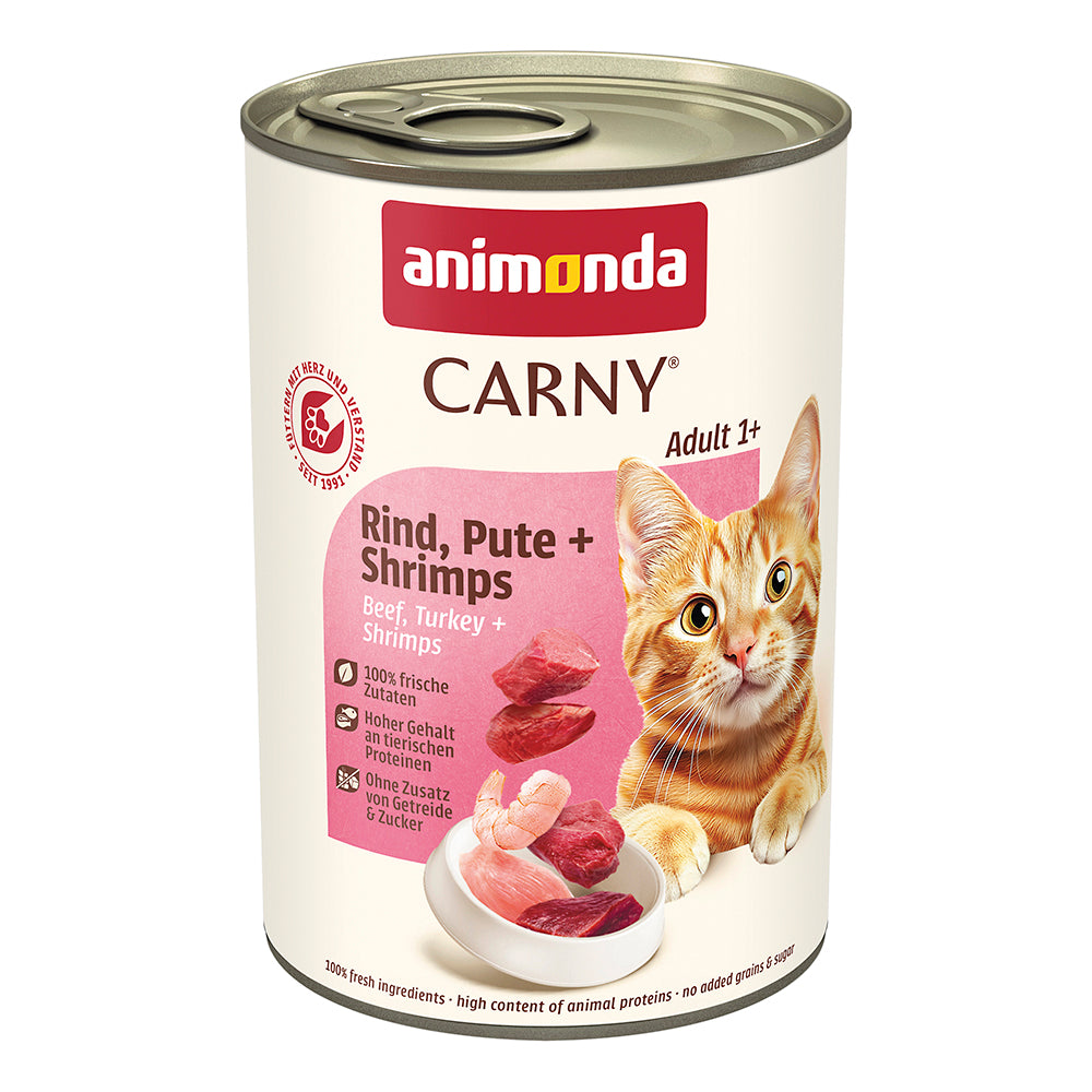Animonda Carny Adult Rind, Pute + Shrimps 400 g Katzen-Nassfutter