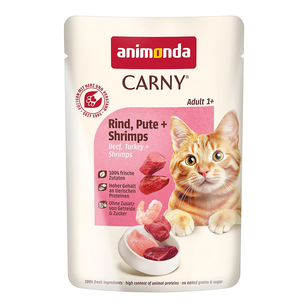 Animonda Carny Adult Rind &amp; Pute &amp; Shrimps Pouch 85 g Katzen-Nassfutter