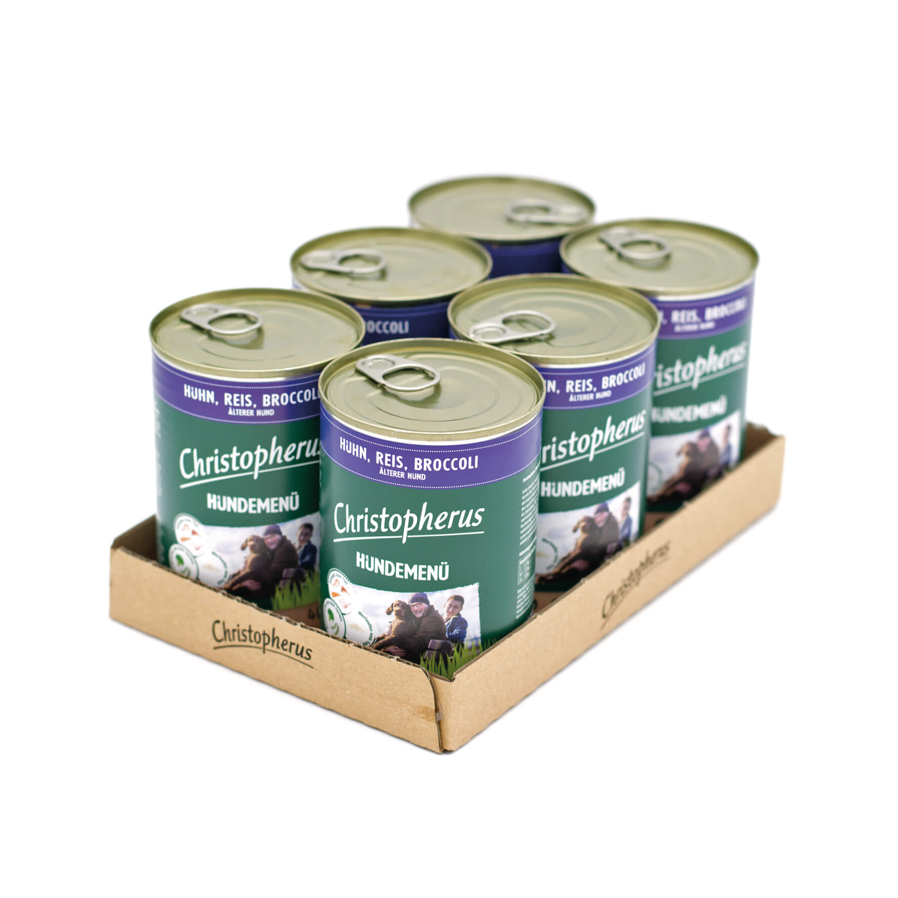 Christopherus Hundemenü Senior - mit Huhn, Reis &amp; Brokkoli