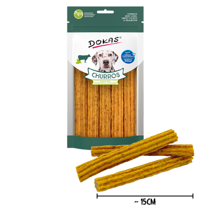 Dokas Churros mit Rinderleber, Süsskartoffel &amp; Mehlwurm 150g offen