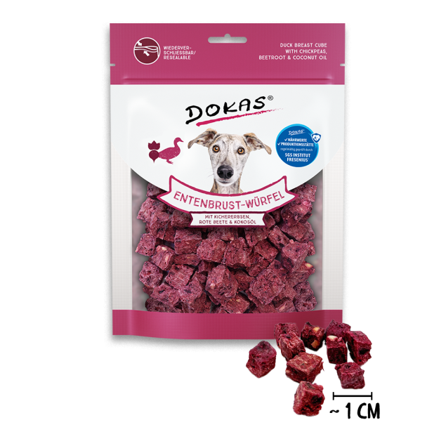 Dokas Entenbrust-Würfel Kichererbsen rote Beete 150g offen
