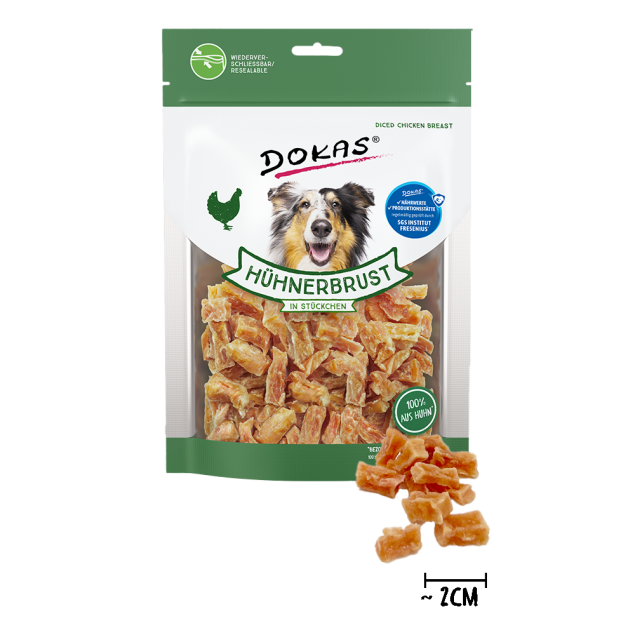 Dokas Hühnerbrust in Stückchen 200g offen