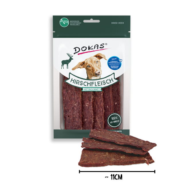 Dokas Hirschfleisch getrocknet offen