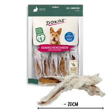 Dokas Kaninchenohren mit Fell getrocknet (lang) 180g offen