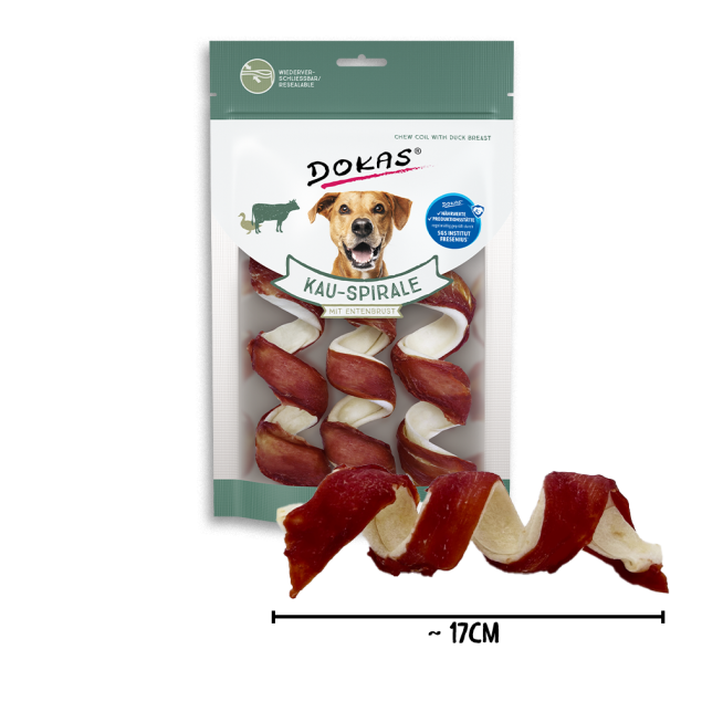 Dokas Kau-Spirale mit Entenbrust 110g offen