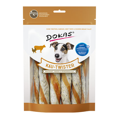 Dokas Kau-Twister Rinderhaut/Pansen/Hühnerbrust 200g