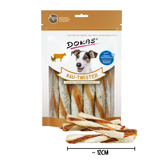 Dokas Kau-Twister Rinderhaut/Pansen/Hühnerbrust 200g offen