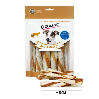 Dokas Kau-Twister Rinderhaut/Pansen/Hühnerbrust 200g offen