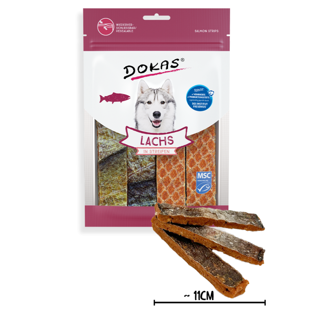 Dokas Lachs in Streifen offen