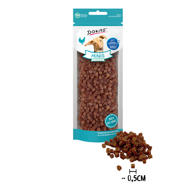 Dokas Minis mit Hühnerbrust 70g offen