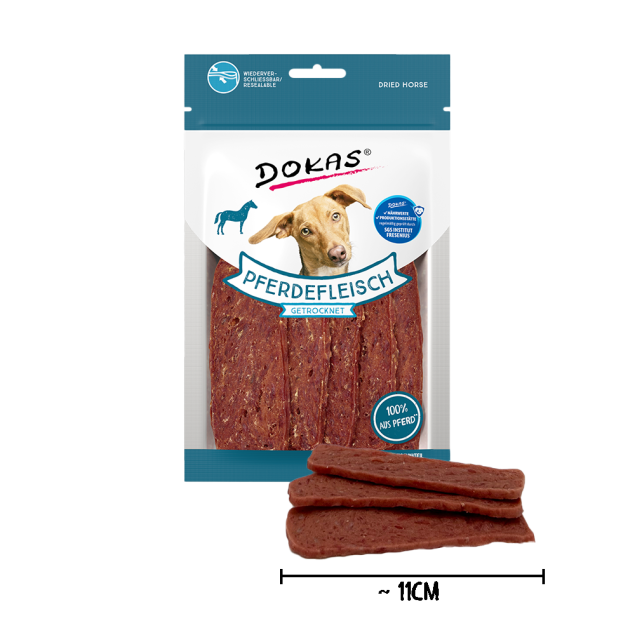 Dokas Pferdefleisch getrocknet offen