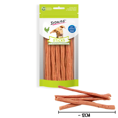 Dokas Sticks mit Hühnerbrust &amp; Hühnerherz offen