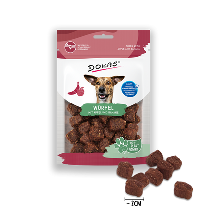 Dokas Würfel mit Apfel &amp; Banane 105g offen