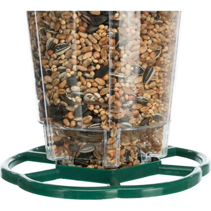 Futterampel zum Aufhängen, grün klein befüllt nah