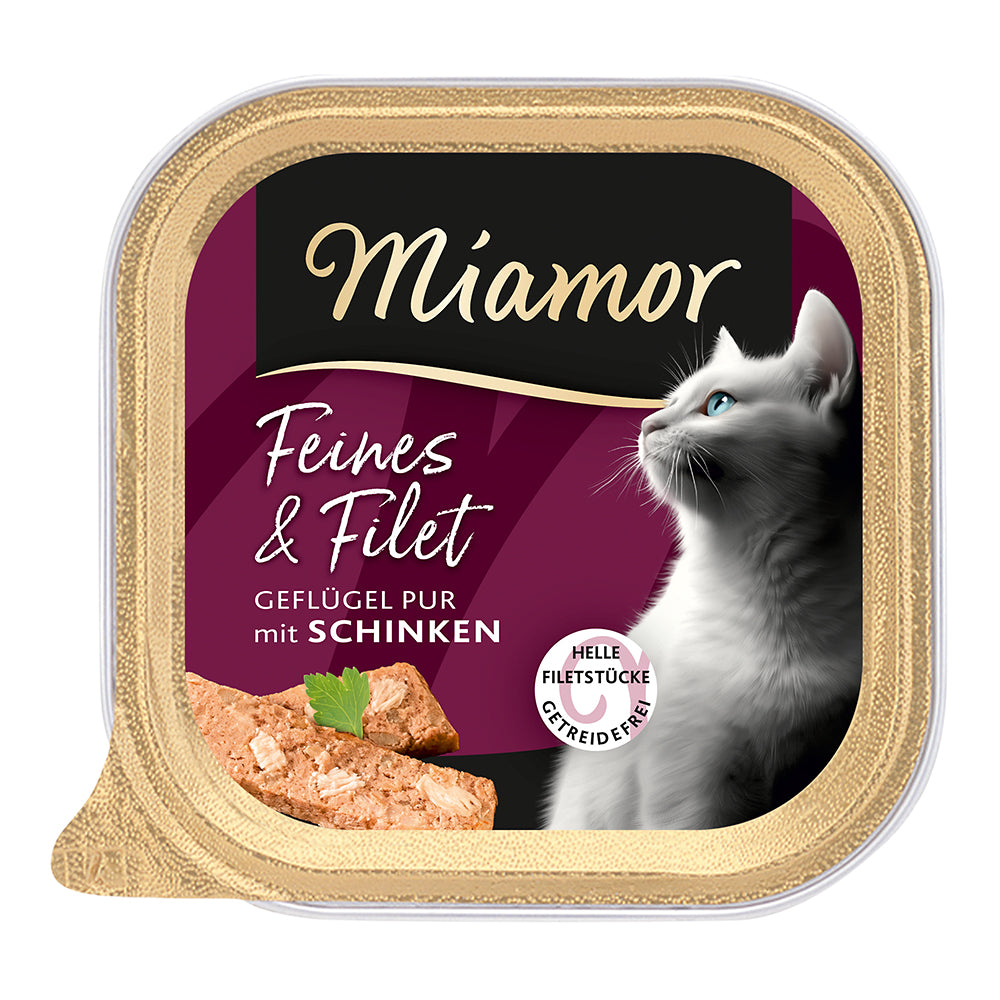 Miamor Feines &amp; Filets Geflügel Pur &amp; Schinken 16x100g