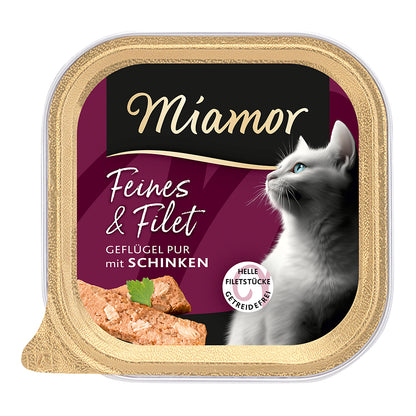Miamor Feines &amp; Filets Geflügel Pur &amp; Schinken 16x100g