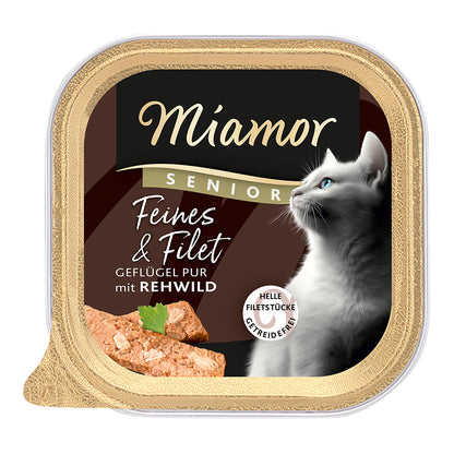 Miamor Feines &amp; Filets Senior Geflügel Pur &amp; Reh 16x100g