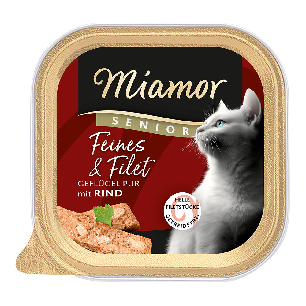 Miamor Feines &amp; Filets Senior Geflügel Pur &amp; Rind 16x100g