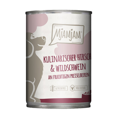 MjAMjAM kulinarischer Hirsch &amp; Wildschwein an Preiselbeeren 400g