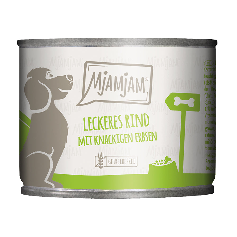 MjAMjAM leckeres Rind an gekochten Kartoffeln mit knackigen Erbsen 200g
