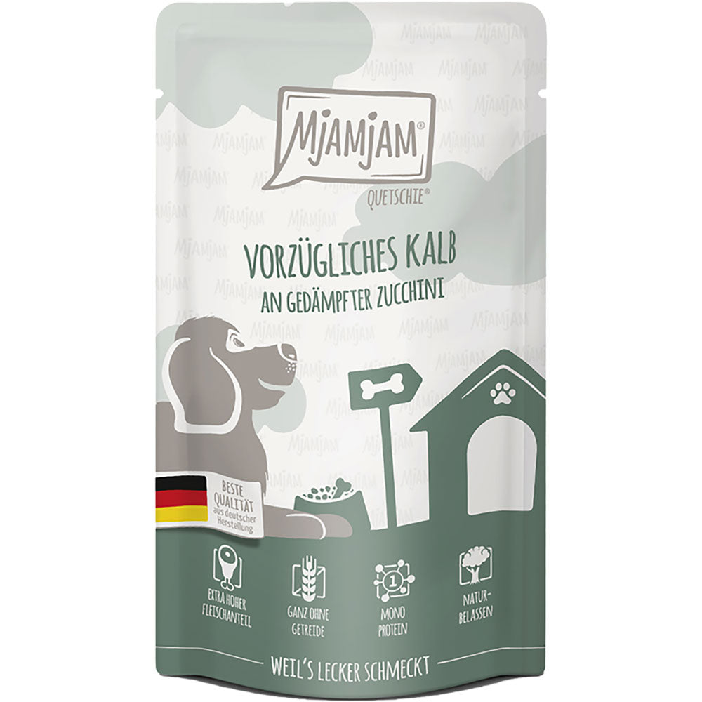 MjAMjAM Quetschie - vorzügliches Kalb an gedämpfter Zucchini 125g