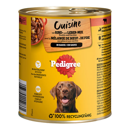 Pedigree Classic Rind, Leber, Nudeln &amp; Karotten in Sauce 800g