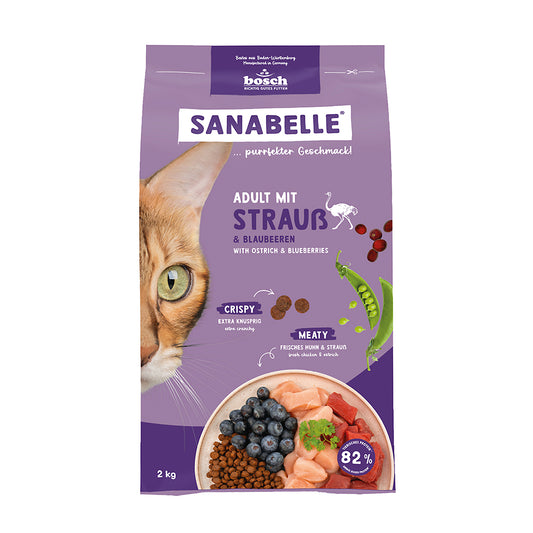 Sanabelle Adult mit Strauß &amp; Blaubeeren 2kg