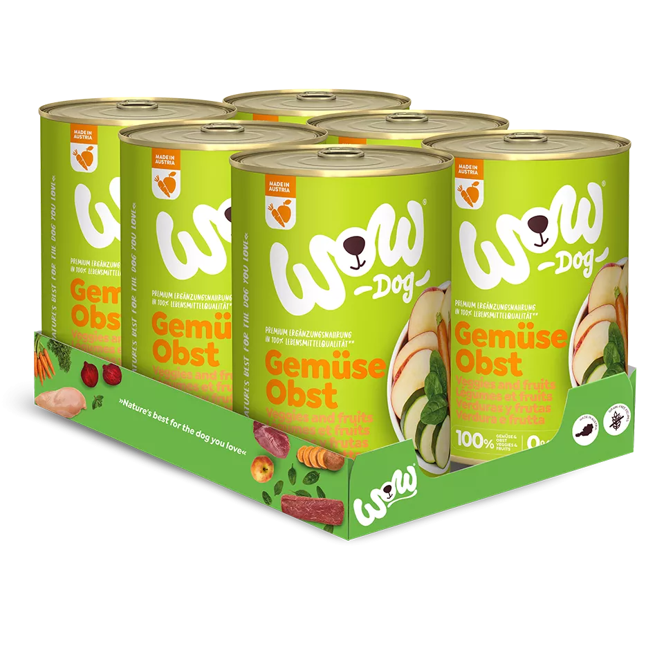 WOW Dog Pur Gemüse &amp; Obst 6x400g