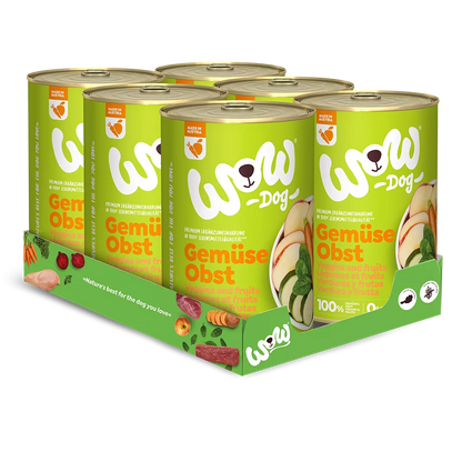 WOW Dog Pur Gemüse &amp; Obst 6x400g